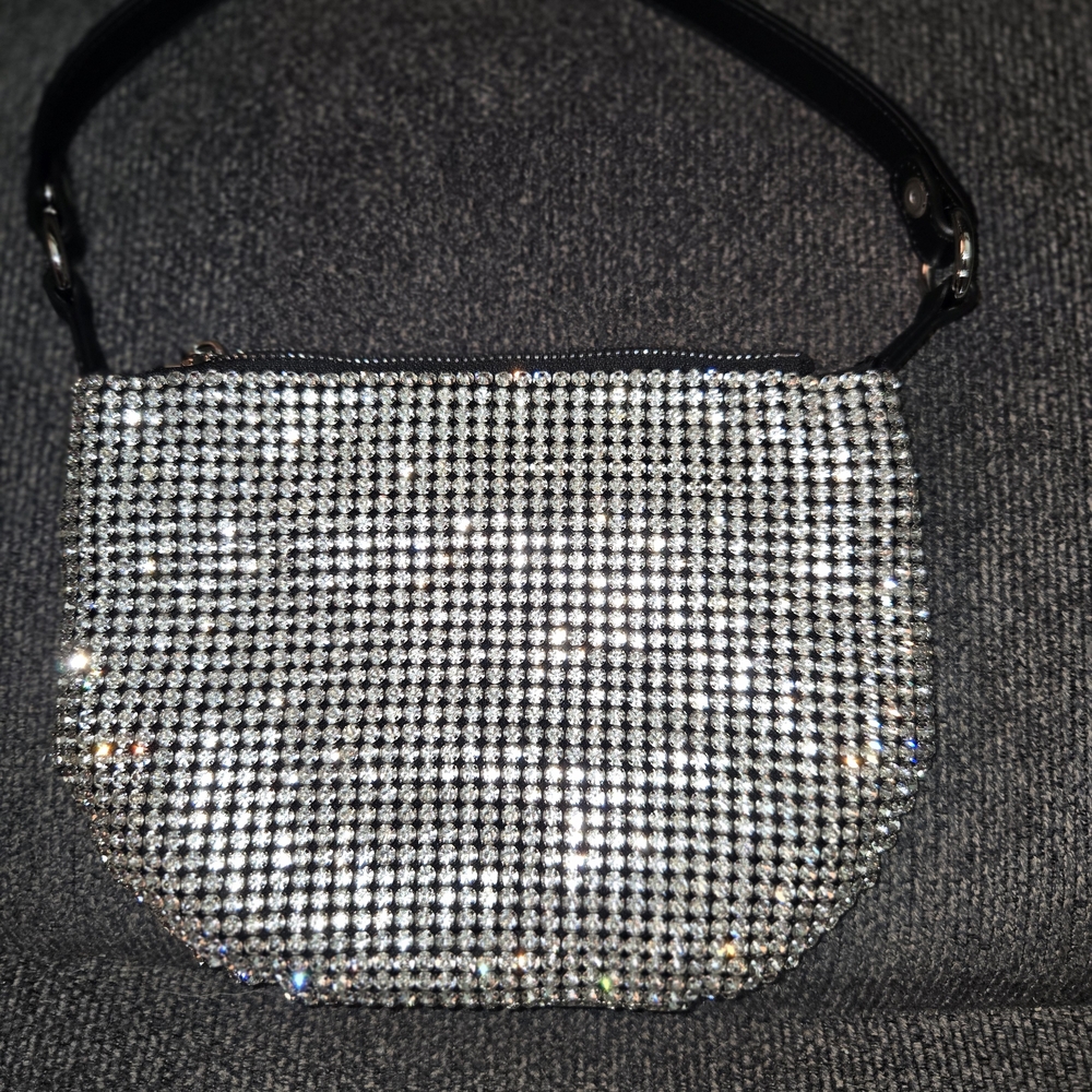 Dazzling Silver Crystal Clutch